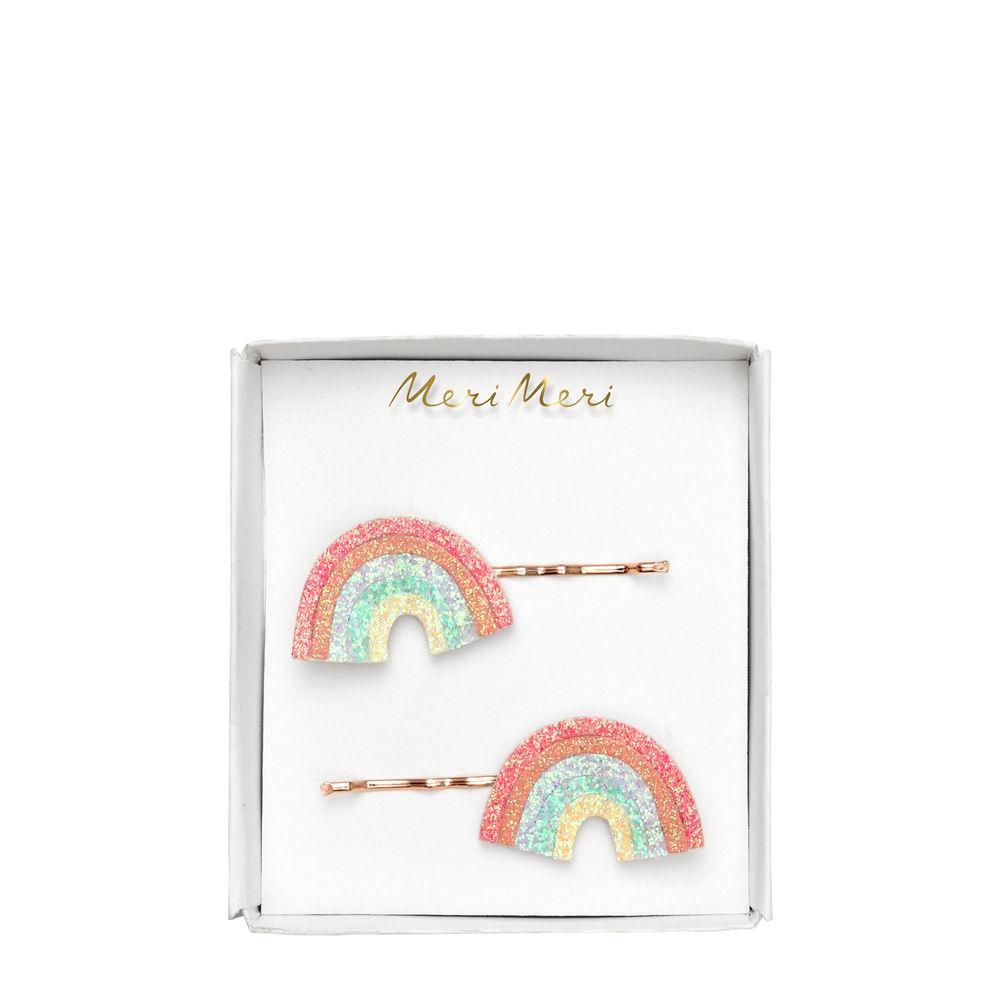 Colourful Glitter Rainbow Hair Slides Meri Meri